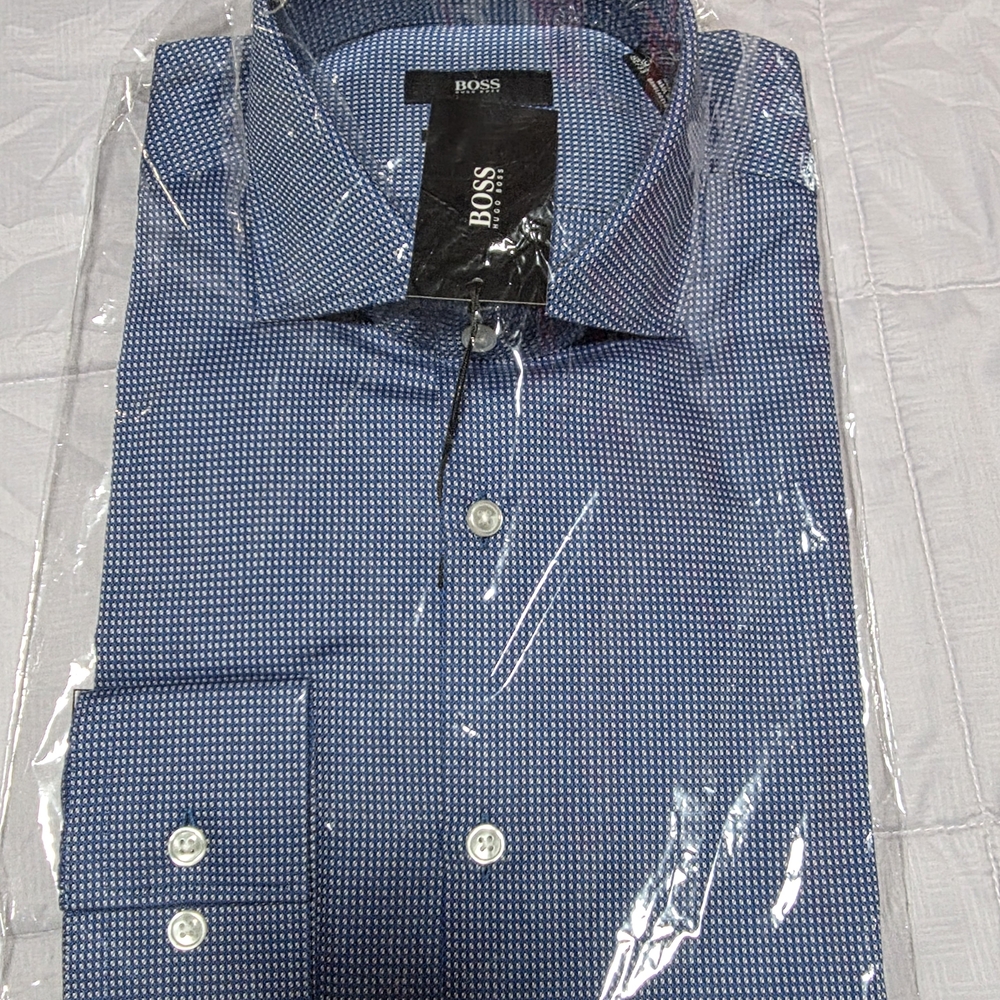 BOSS Men's Blue Dress Shirt - Picture 1 of 5